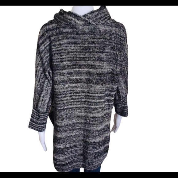 FIELD FLOWER (Anthropologie) SpaceDye Tunic With Draped Cowl Neck Grey Sz Small - Picture 4 of 14